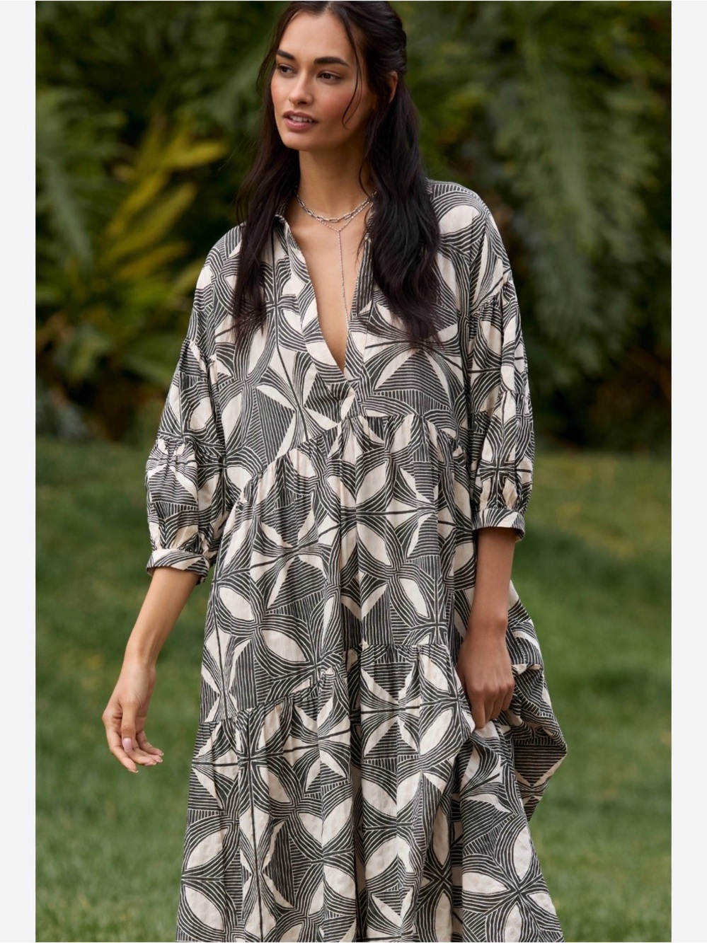 Anthropologie Carolita Printed Tiered Dress by Celandine
